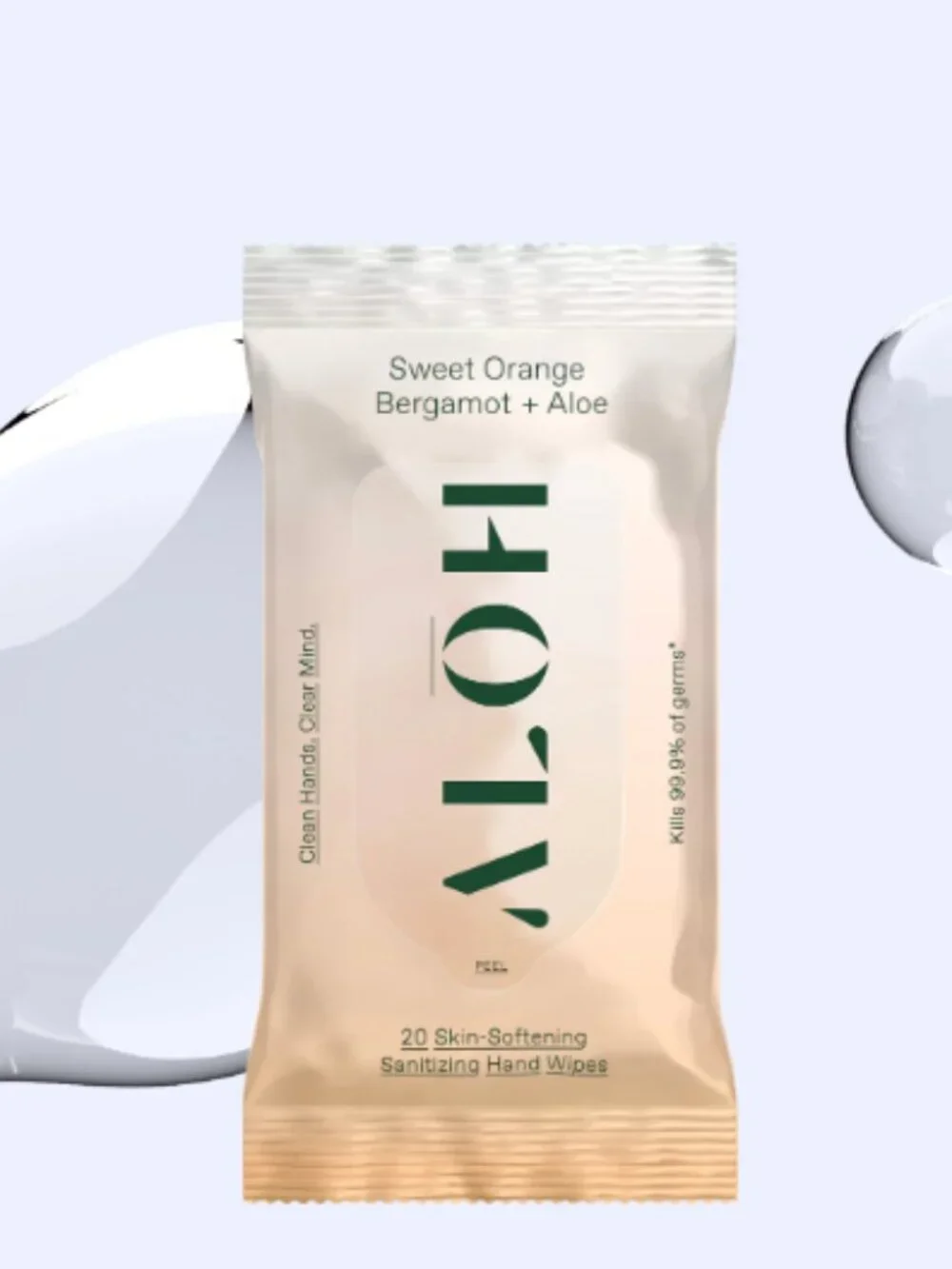 NWT Aloh Sweet Orange Bergamot + Aloe Sanitizing Hand Wipes 20 Count Pack